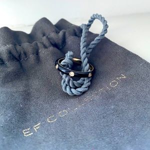 EF Collection 14K Gold and Diamond Enamel Ring